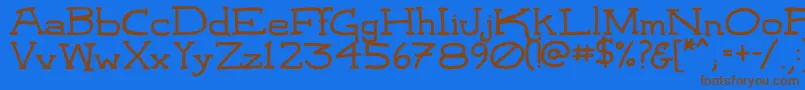 LeatherworkRegular Font – Brown Fonts on Blue Background