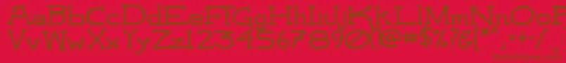フォントLeatherworkRegular – 赤い背景に茶色の文字