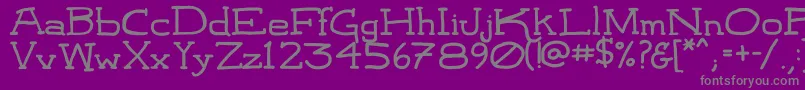 LeatherworkRegular Font – Gray Fonts on Purple Background