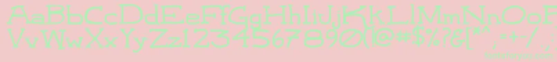 LeatherworkRegular Font – Green Fonts on Pink Background