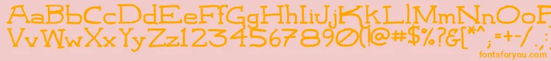 LeatherworkRegular Font – Orange Fonts on Pink Background
