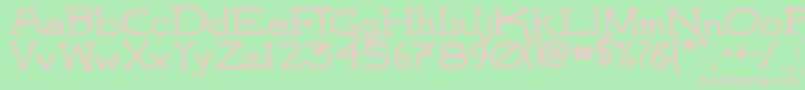 LeatherworkRegular Font – Pink Fonts on Green Background