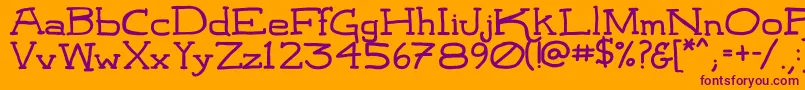 LeatherworkRegular Font – Purple Fonts on Orange Background