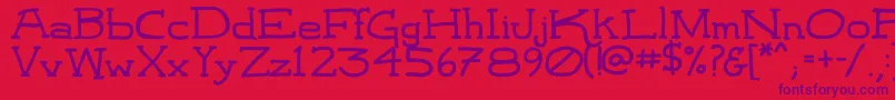 LeatherworkRegular Font – Purple Fonts on Red Background