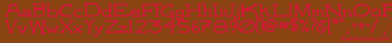 LeatherworkRegular Font – Red Fonts on Brown Background