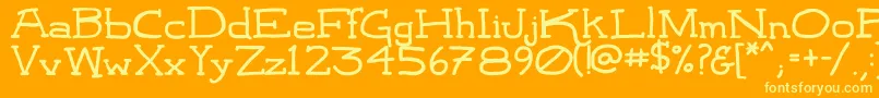 LeatherworkRegular Font – Yellow Fonts on Orange Background