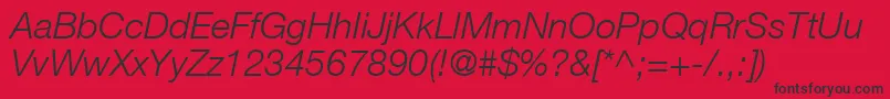 ContextRepriseLightSsiLightItalic Font – Black Fonts on Red Background