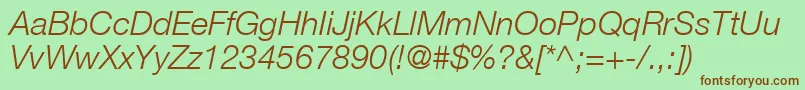 ContextRepriseLightSsiLightItalic Font – Brown Fonts on Green Background