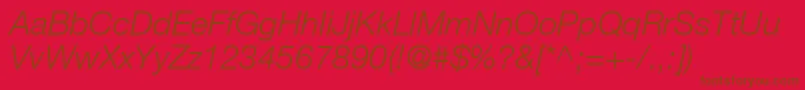 fuente ContextRepriseLightSsiLightItalic – Fuentes Marrones Sobre Fondo Rojo