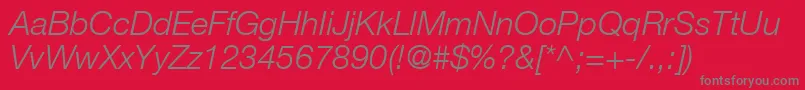 ContextRepriseLightSsiLightItalic Font – Gray Fonts on Red Background