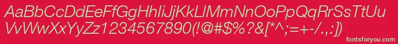 ContextRepriseLightSsiLightItalic Font – Green Fonts on Red Background