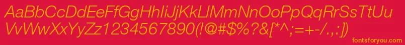ContextRepriseLightSsiLightItalic Font – Orange Fonts on Red Background