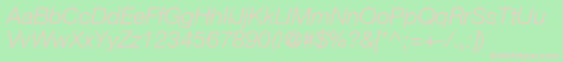 ContextRepriseLightSsiLightItalic Font – Pink Fonts on Green Background