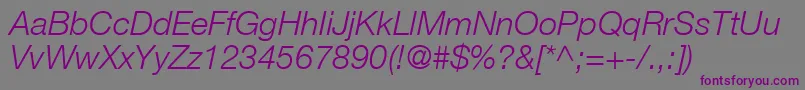 ContextRepriseLightSsiLightItalic Font – Purple Fonts on Gray Background