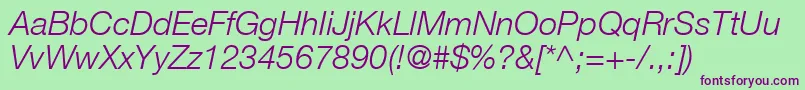 ContextRepriseLightSsiLightItalic-Schriftart – Violette Schriften auf grünem Hintergrund