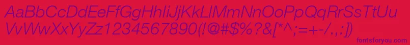 フォントContextRepriseLightSsiLightItalic – 赤い背景に紫のフォント