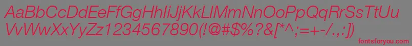 ContextRepriseLightSsiLightItalic Font – Red Fonts on Gray Background