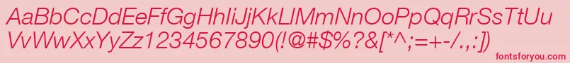 ContextRepriseLightSsiLightItalic Font – Red Fonts on Pink Background