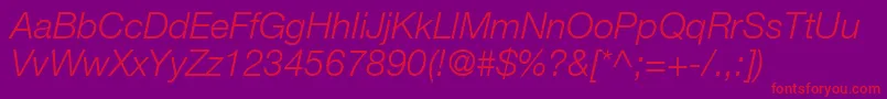 ContextRepriseLightSsiLightItalic Font – Red Fonts on Purple Background
