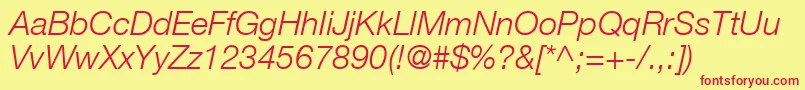 ContextRepriseLightSsiLightItalic Font – Red Fonts on Yellow Background