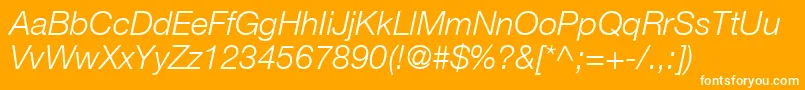ContextRepriseLightSsiLightItalic Font – White Fonts on Orange Background