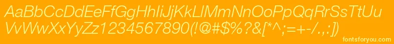 ContextRepriseLightSsiLightItalic Font – Yellow Fonts on Orange Background