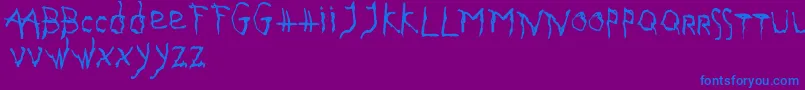 GothikaIssueA Font – Blue Fonts on Purple Background