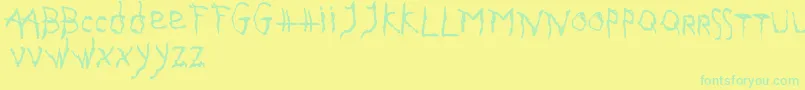 GothikaIssueA Font – Green Fonts on Yellow Background