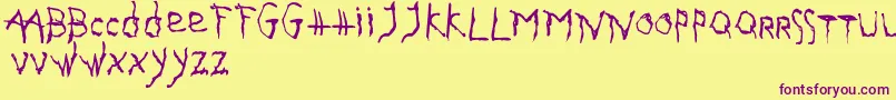 GothikaIssueA Font – Purple Fonts on Yellow Background