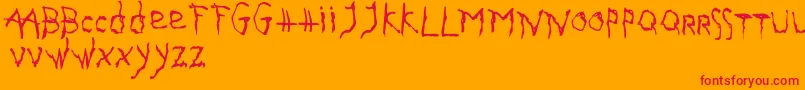 フォントGothikaIssueA – オレンジの背景に赤い文字