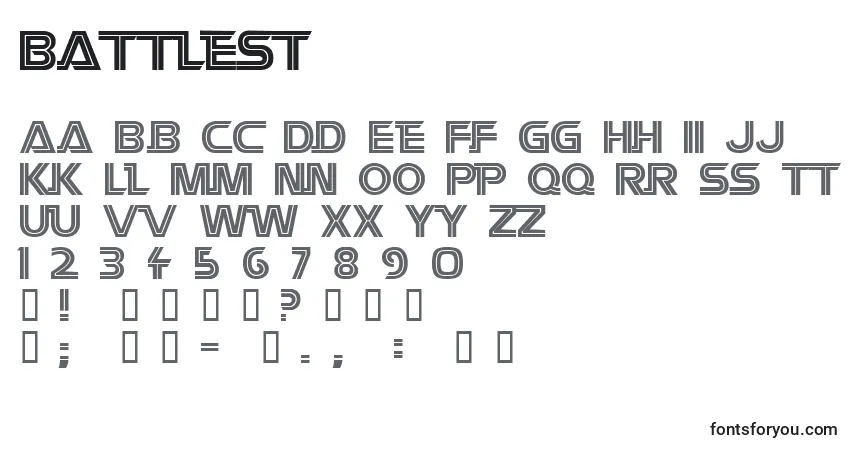Шрифт Battlest – алфавит, цифры, специальные символы