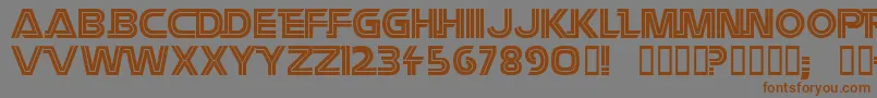 フォントBattlest – 茶色の文字が灰色の背景にあります。