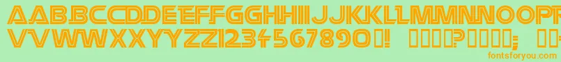 Battlest-Schriftart – Orangefarbene Schriften auf grünem Hintergrund