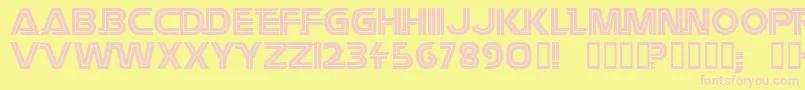 Battlest-Schriftart – Rosa Schriften auf gelbem Hintergrund