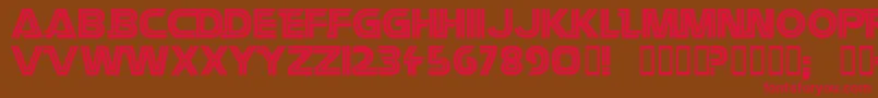 Battlest-Schriftart – Rote Schriften auf braunem Hintergrund