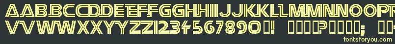 フォントBattlest – 黒い背景に黄色の文字