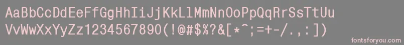 Fonte MonocondensedcttBold – fontes rosa em um fundo cinza