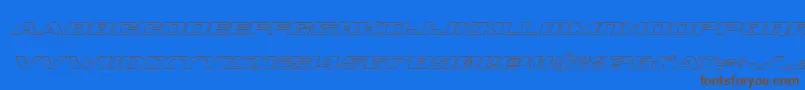 Tigersharkoutlineital-Schriftart – Braune Schriften auf blauem Hintergrund