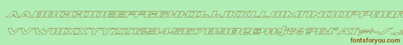 Tigersharkoutlineital Font – Brown Fonts on Green Background