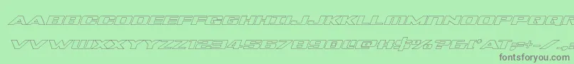 Tigersharkoutlineital Font – Gray Fonts on Green Background