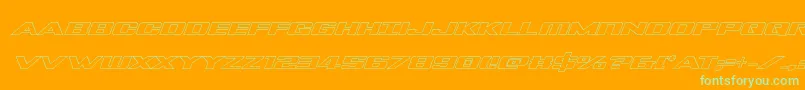 Fonte Tigersharkoutlineital – fontes verdes em um fundo laranja