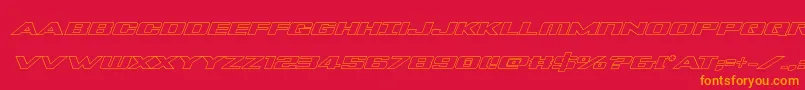 Tigersharkoutlineital Font – Orange Fonts on Red Background