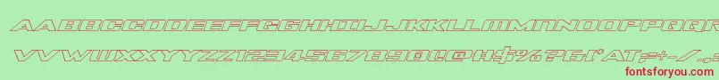 Tigersharkoutlineital Font – Red Fonts on Green Background