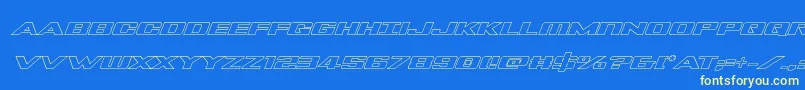 Tigersharkoutlineital Font – Yellow Fonts on Blue Background