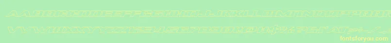 Tigersharkoutlineital Font – Yellow Fonts on Green Background