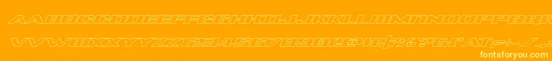 Tigersharkoutlineital Font – Yellow Fonts on Orange Background