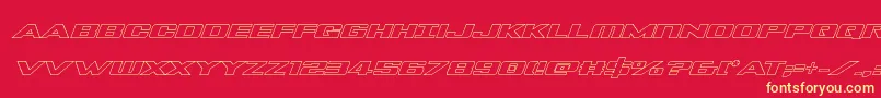 Tigersharkoutlineital Font – Yellow Fonts on Red Background