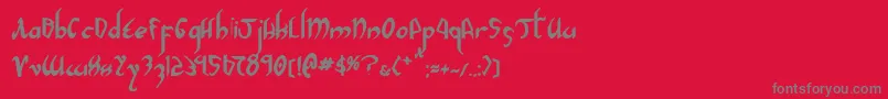 XaphanIiBold-Schriftart – Graue Schriften auf rotem Hintergrund