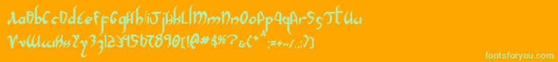 XaphanIiBold Font – Green Fonts on Orange Background