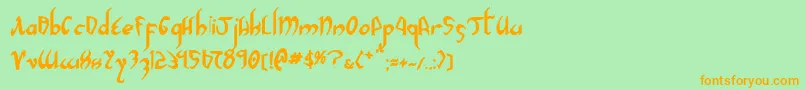 XaphanIiBold Font – Orange Fonts on Green Background